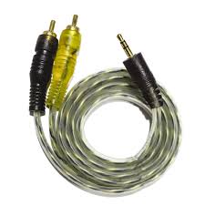 CABLE AUDIO EN NYLON 3.5 A 2 RCA 6'